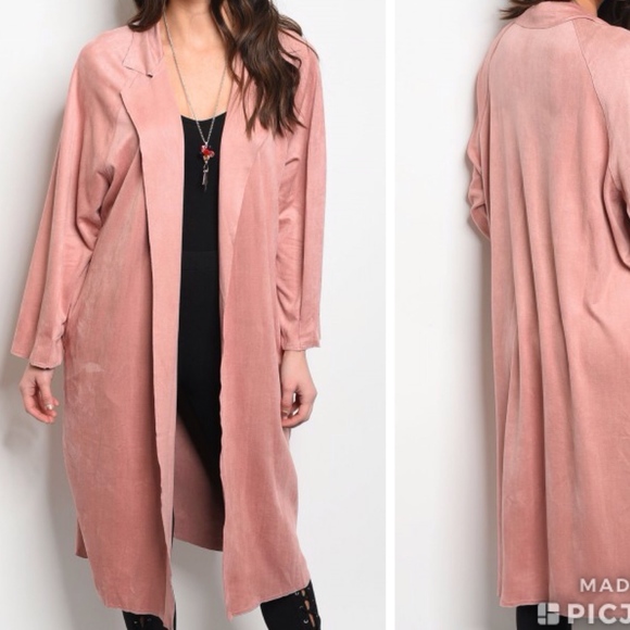 Trend Setter Diva Boutique Jackets & Blazers - 2 Sizes left! Faux suede Blush Duster Coat!